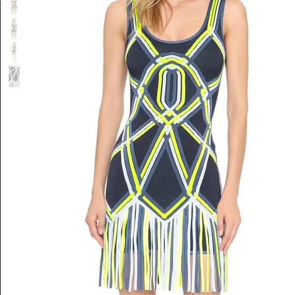 Hervé Léger in blue combo with neon accent - Picture 3 of 13